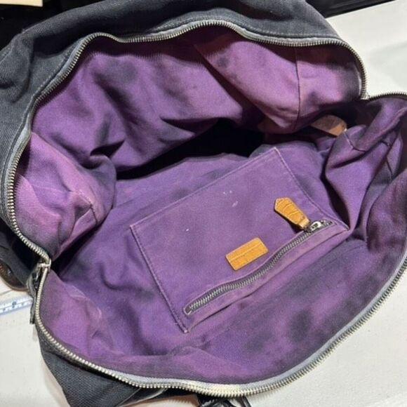 Paul Smith Women's Cotton Leather‎ Trim Double Handle Tote Shoulder Bag Black - Picture 8 of 16